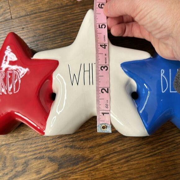Brand new Rae Dunn Red, White & Blue Star Ceramic Decor - Picture 6 of 6